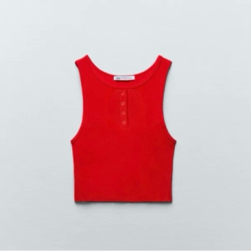 Zara Vibrant Red Crop Top